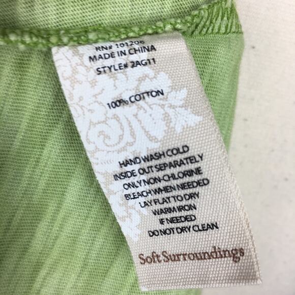 Soft Surroundings NWT Green wasabi green Beaded Tank XS - Picture 7 of 7